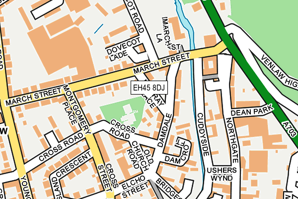 EH45 8DJ map - OS OpenMap – Local (Ordnance Survey)