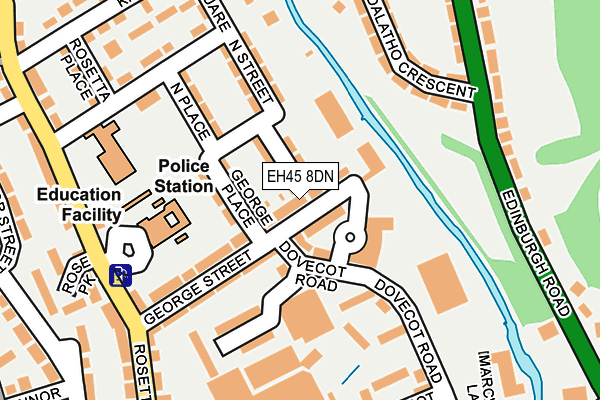 EH45 8DN map - OS OpenMap – Local (Ordnance Survey)