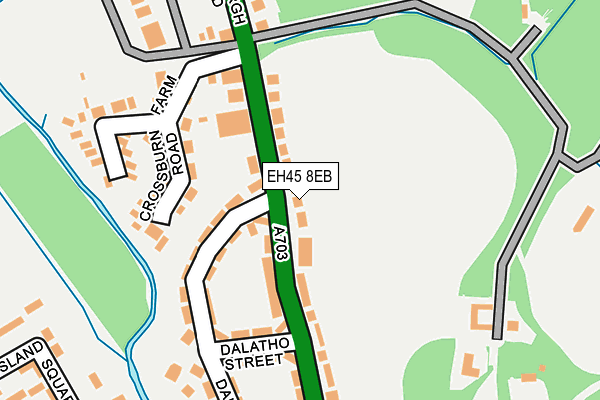 EH45 8EB map - OS OpenMap – Local (Ordnance Survey)