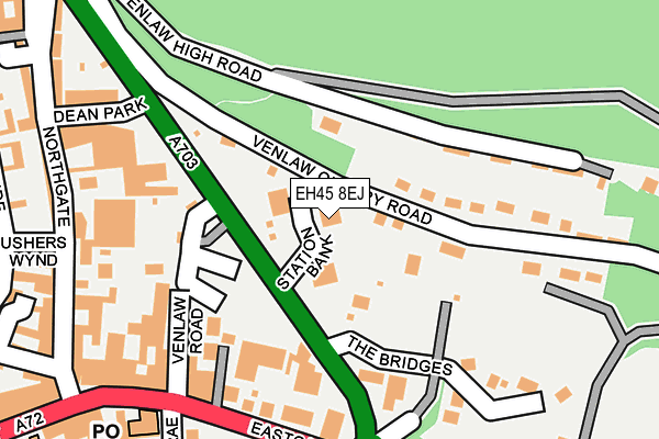 EH45 8EJ map - OS OpenMap – Local (Ordnance Survey)