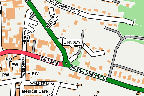 EH45 8EW map - OS OpenMap – Local (Ordnance Survey)