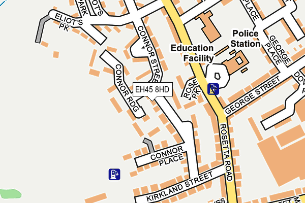 EH45 8HD map - OS OpenMap – Local (Ordnance Survey)