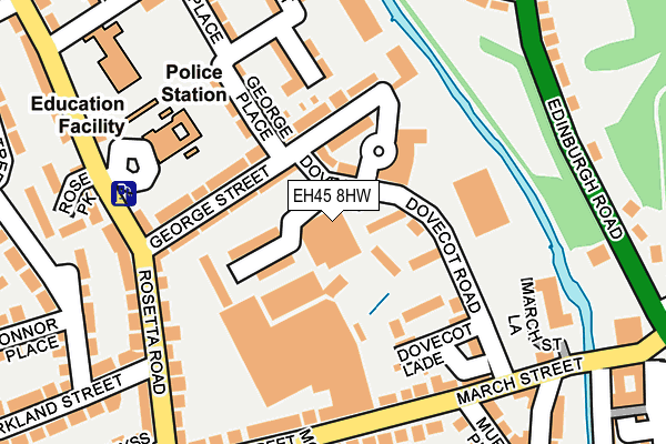 EH45 8HW map - OS OpenMap – Local (Ordnance Survey)