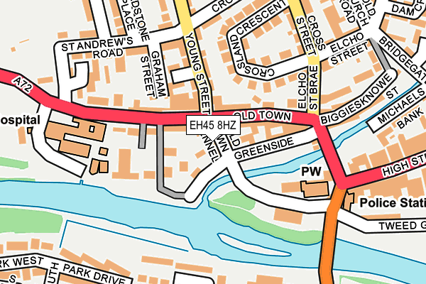 EH45 8HZ map - OS OpenMap – Local (Ordnance Survey)