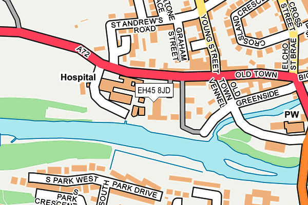 EH45 8JD map - OS OpenMap – Local (Ordnance Survey)