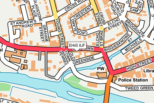 EH45 8JF map - OS OpenMap – Local (Ordnance Survey)