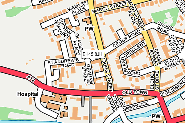 EH45 8JH map - OS OpenMap – Local (Ordnance Survey)