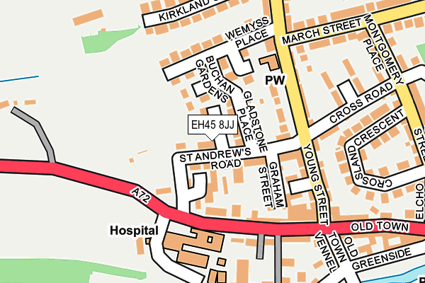 EH45 8JJ map - OS OpenMap – Local (Ordnance Survey)