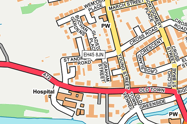 EH45 8JN map - OS OpenMap – Local (Ordnance Survey)