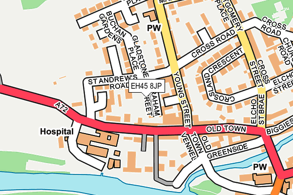 EH45 8JP map - OS OpenMap – Local (Ordnance Survey)