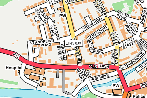 EH45 8JX map - OS OpenMap – Local (Ordnance Survey)