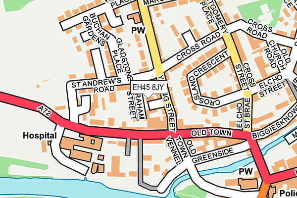 EH45 8JY map - OS OpenMap – Local (Ordnance Survey)