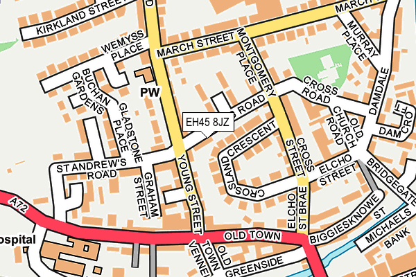 EH45 8JZ map - OS OpenMap – Local (Ordnance Survey)