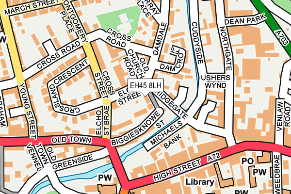 EH45 8LH map - OS OpenMap – Local (Ordnance Survey)
