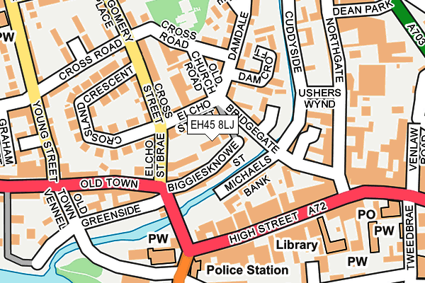 EH45 8LJ map - OS OpenMap – Local (Ordnance Survey)