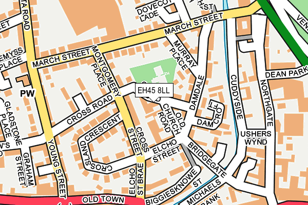 EH45 8LL map - OS OpenMap – Local (Ordnance Survey)