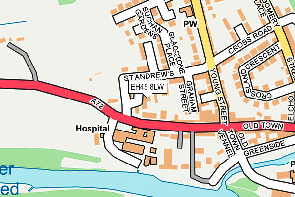 EH45 8LW map - OS OpenMap – Local (Ordnance Survey)