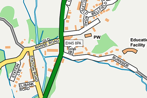 EH45 8PA map - OS OpenMap – Local (Ordnance Survey)