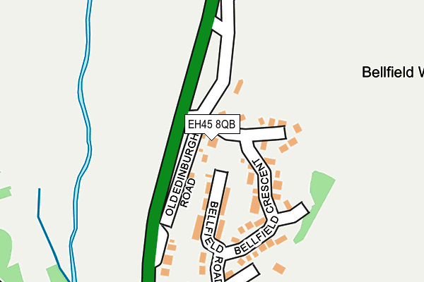 EH45 8QB map - OS OpenMap – Local (Ordnance Survey)