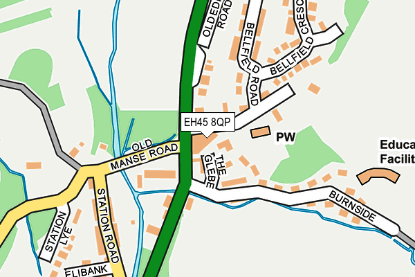 EH45 8QP map - OS OpenMap – Local (Ordnance Survey)