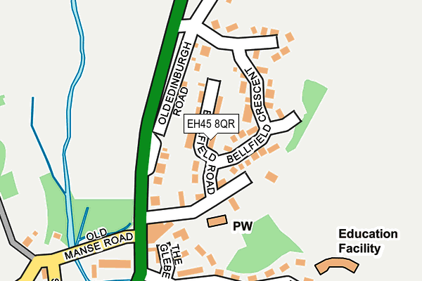 EH45 8QR map - OS OpenMap – Local (Ordnance Survey)