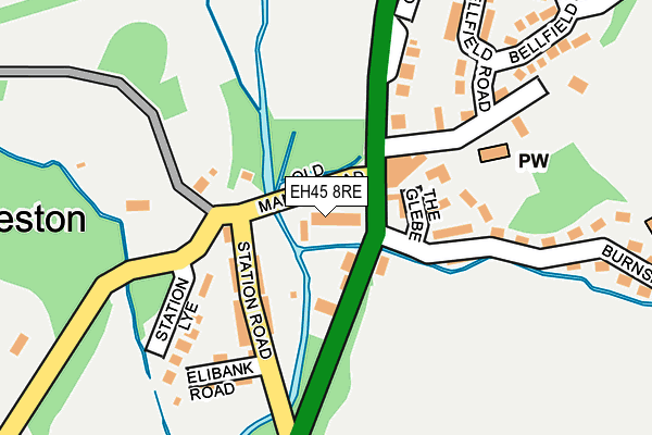 EH45 8RE map - OS OpenMap – Local (Ordnance Survey)