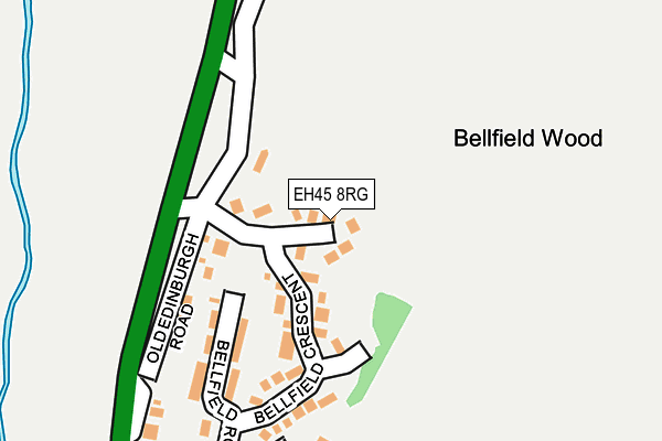 EH45 8RG map - OS OpenMap – Local (Ordnance Survey)