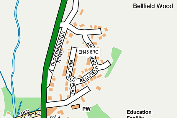 EH45 8RQ map - OS OpenMap – Local (Ordnance Survey)