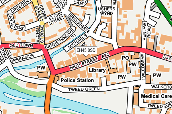 EH45 8SD map - OS OpenMap – Local (Ordnance Survey)