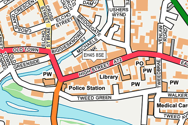 EH45 8SE map - OS OpenMap – Local (Ordnance Survey)