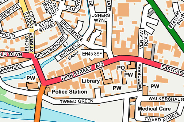 EH45 8SF map - OS OpenMap – Local (Ordnance Survey)