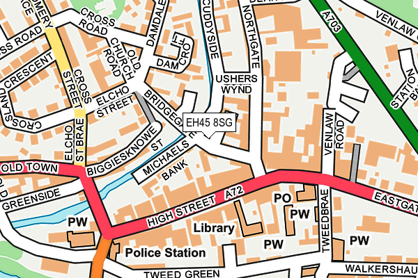 EH45 8SG map - OS OpenMap – Local (Ordnance Survey)