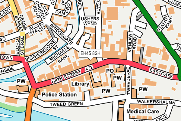 EH45 8SH map - OS OpenMap – Local (Ordnance Survey)