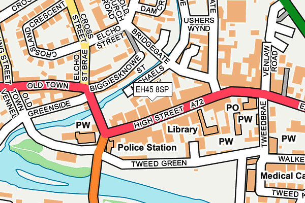 EH45 8SP map - OS OpenMap – Local (Ordnance Survey)