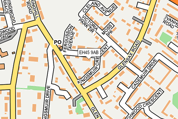 EH45 9AB map - OS OpenMap – Local (Ordnance Survey)