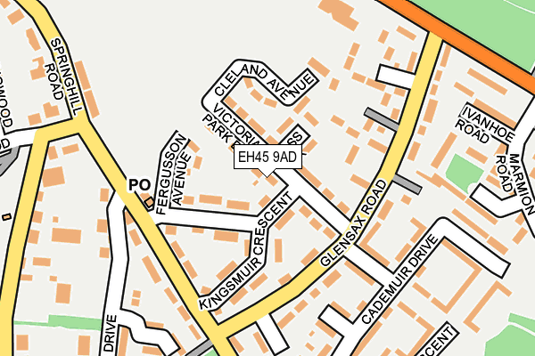 EH45 9AD map - OS OpenMap – Local (Ordnance Survey)