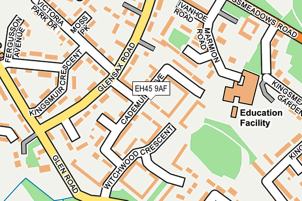 EH45 9AF map - OS OpenMap – Local (Ordnance Survey)