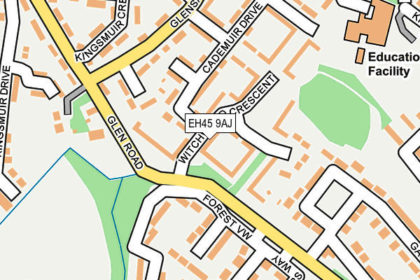 EH45 9AJ map - OS OpenMap – Local (Ordnance Survey)