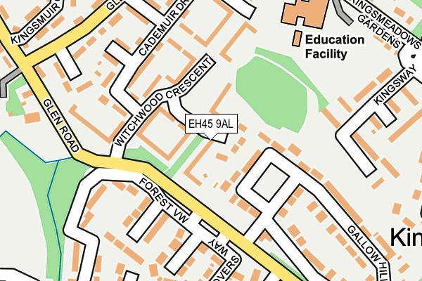 EH45 9AL map - OS OpenMap – Local (Ordnance Survey)