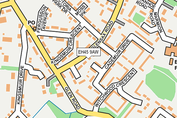 EH45 9AW map - OS OpenMap – Local (Ordnance Survey)