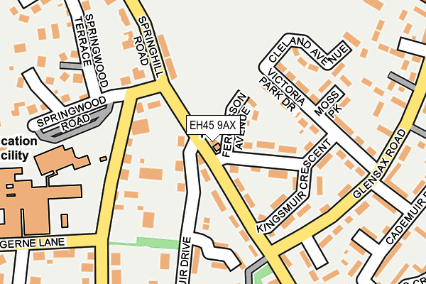 EH45 9AX map - OS OpenMap – Local (Ordnance Survey)