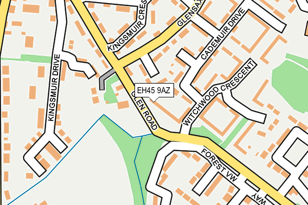 EH45 9AZ map - OS OpenMap – Local (Ordnance Survey)