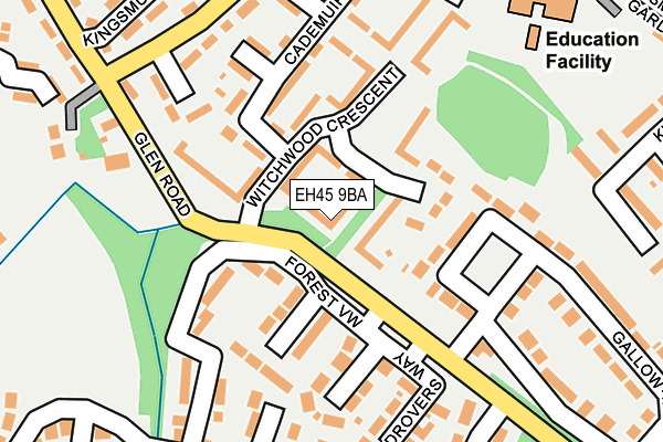 EH45 9BA map - OS OpenMap – Local (Ordnance Survey)