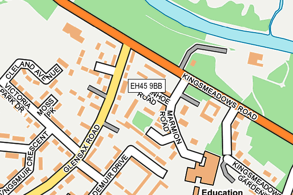 EH45 9BB map - OS OpenMap – Local (Ordnance Survey)