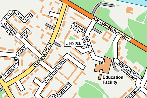 EH45 9BD map - OS OpenMap – Local (Ordnance Survey)