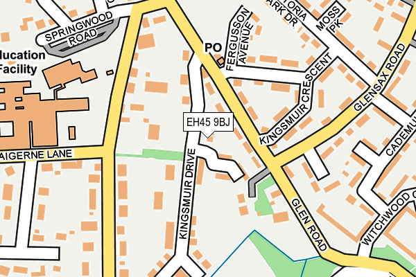 EH45 9BJ map - OS OpenMap – Local (Ordnance Survey)