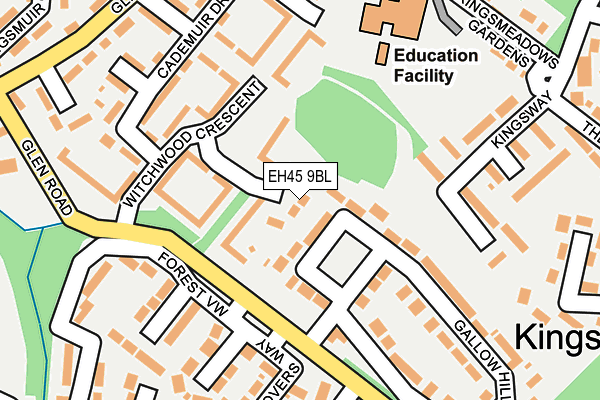 EH45 9BL map - OS OpenMap – Local (Ordnance Survey)