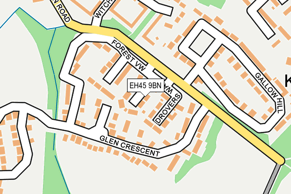 EH45 9BN map - OS OpenMap – Local (Ordnance Survey)