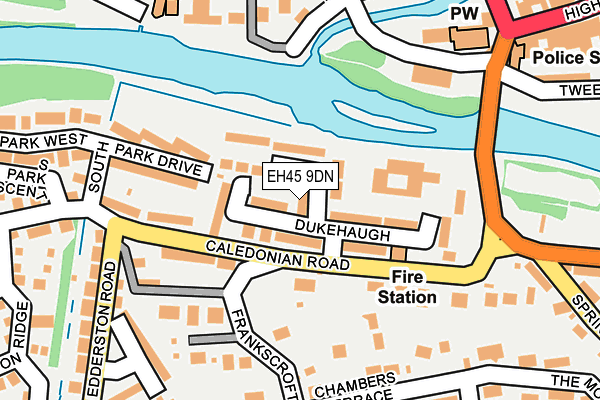 EH45 9DN map - OS OpenMap – Local (Ordnance Survey)