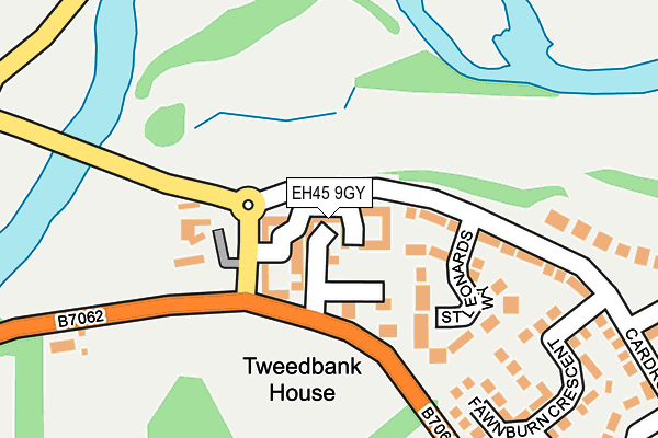 EH45 9GY map - OS OpenMap – Local (Ordnance Survey)